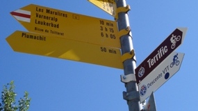 Nebst Wander- gibts oberhalb von Crans-Montana auch Mountainbikerouten